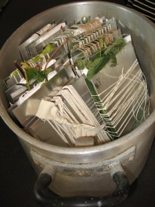 wrapped-papers-in-pot-before-dyeing